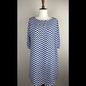 Stitch Fix Everly Chevron Shift Dress Medium Blue